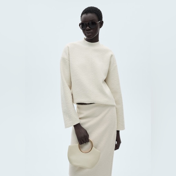 Mango Cream Co-ord set skirt +sweatshirt NWT - Picture 5 of 11